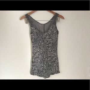Jesicca Simpson leopard grey print top xsmall